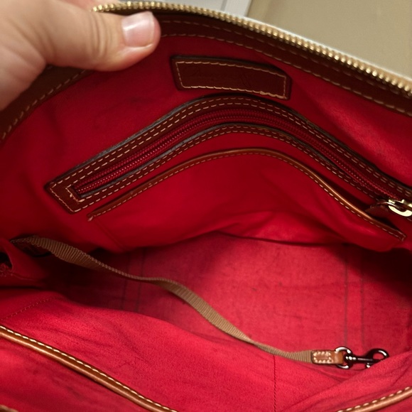 DOONEY & BOURKE Blue Pebble Grain Zip Zip Satchel Leather Dome Purse *Read - Picture 10 of 11